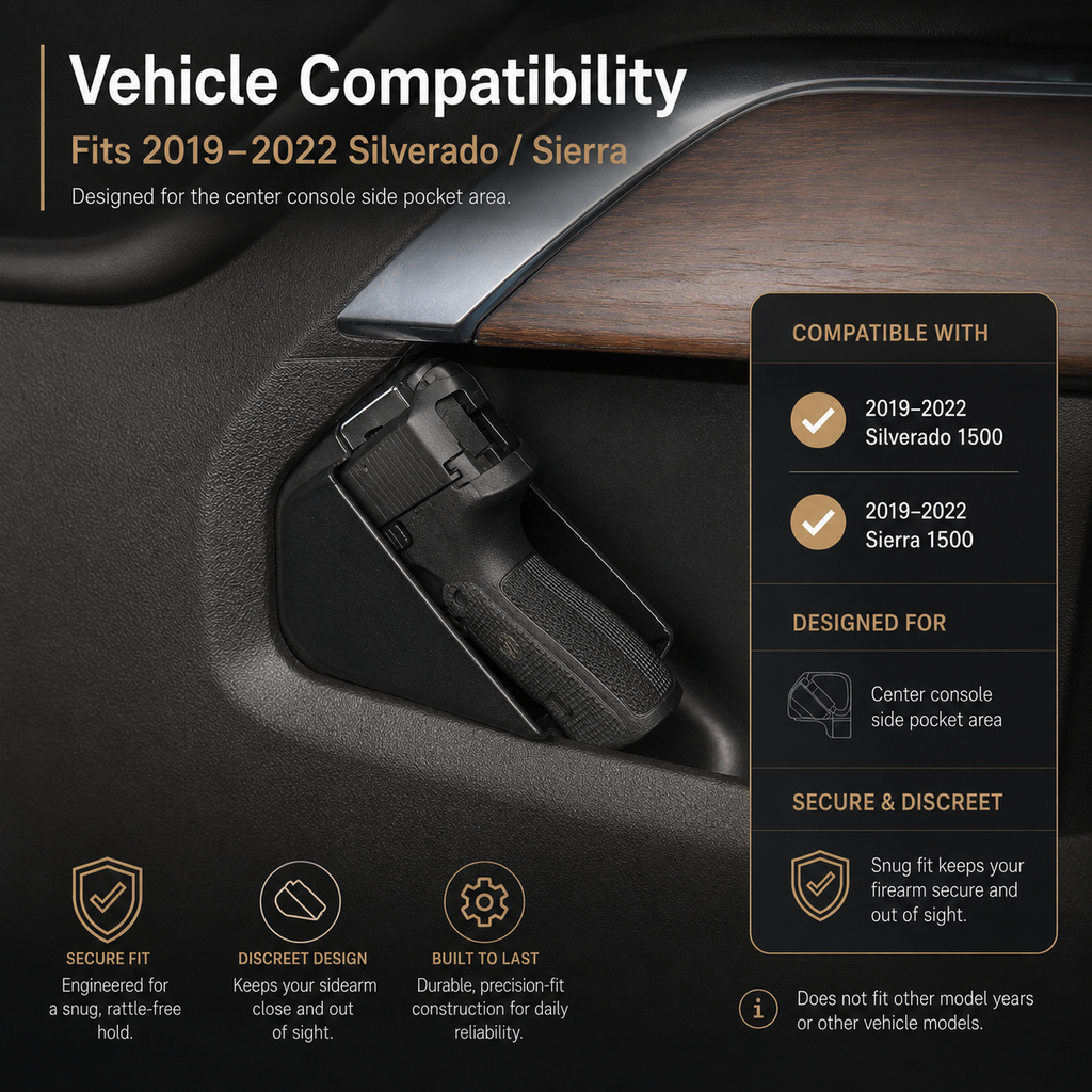 Truck Sidearm Holster for Chevy Silverado & GMC Sierra 1500