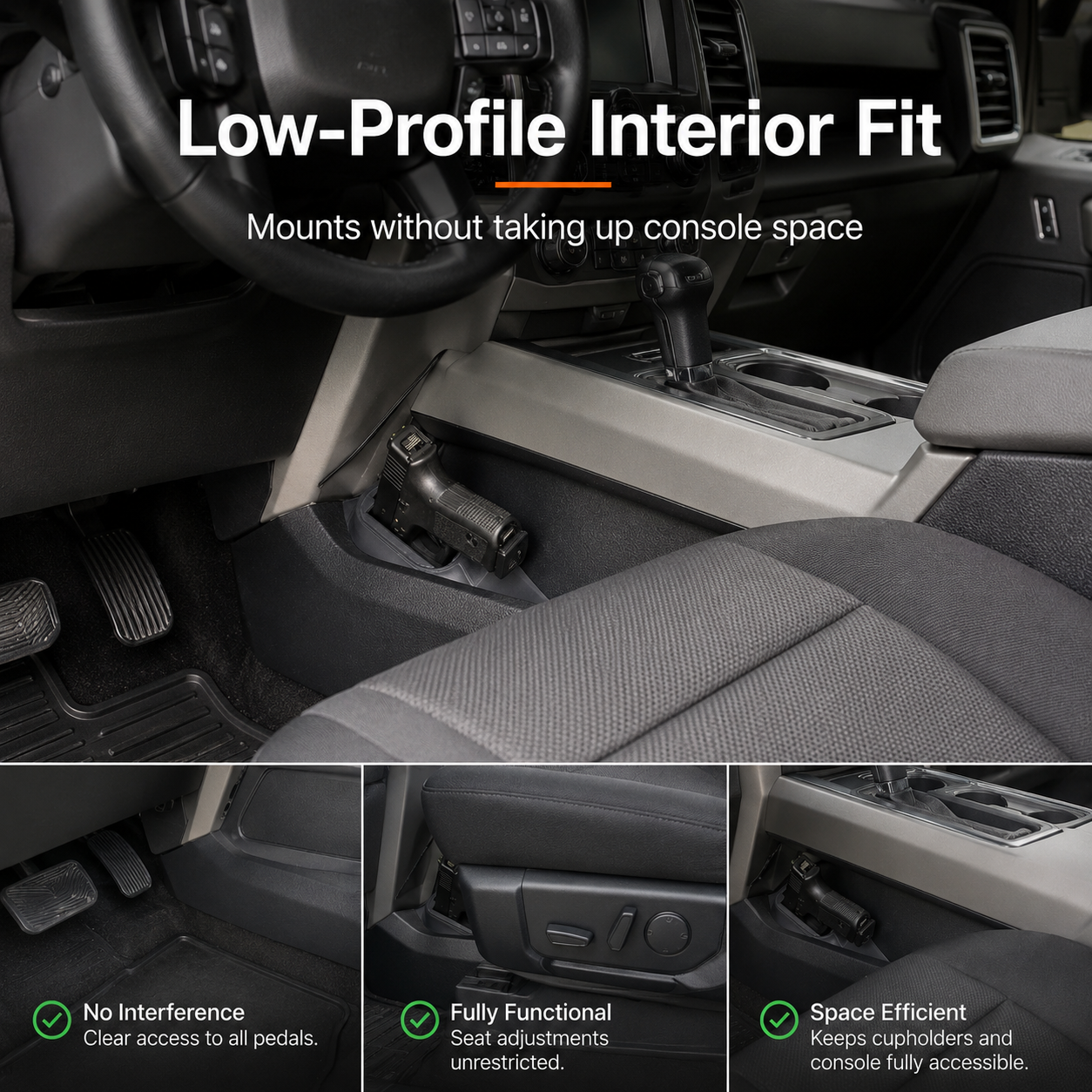 Truck Sidearm Holster Mount for F150